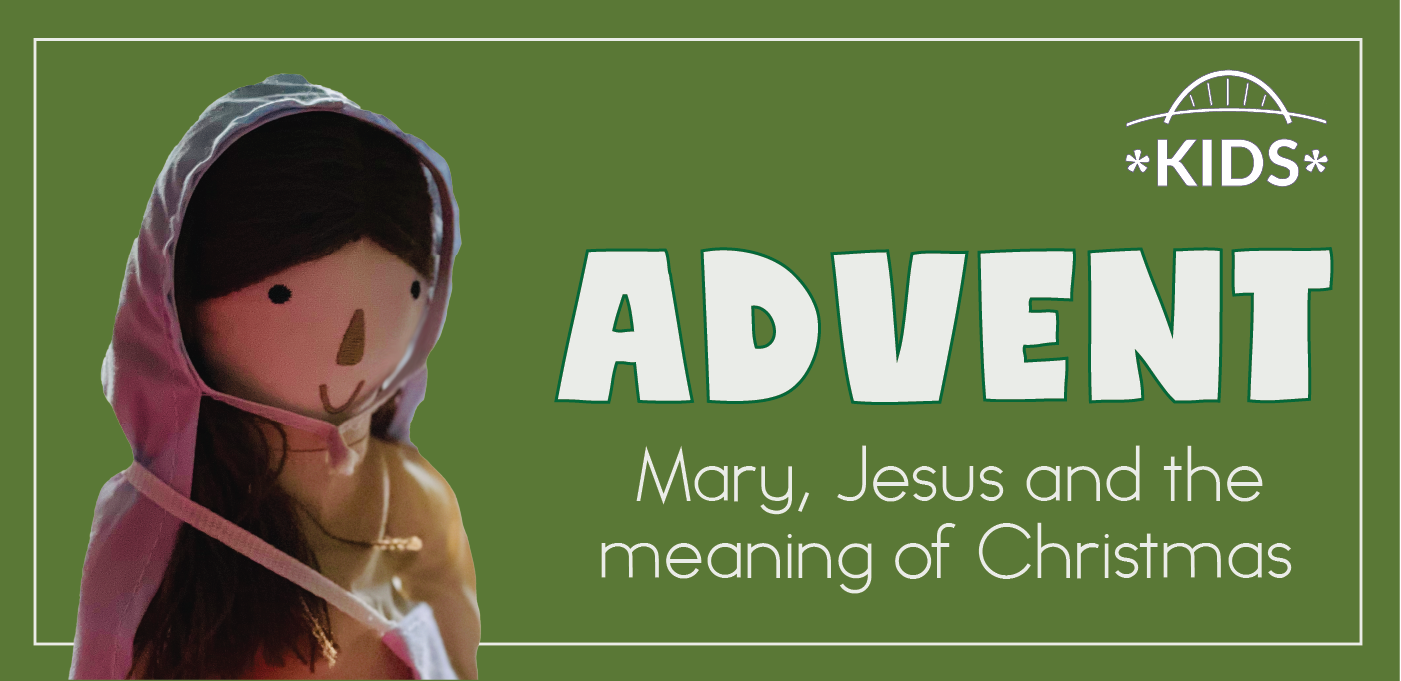 A Mary doll on a green background. Mary Jesus and the Meaning of Christmas