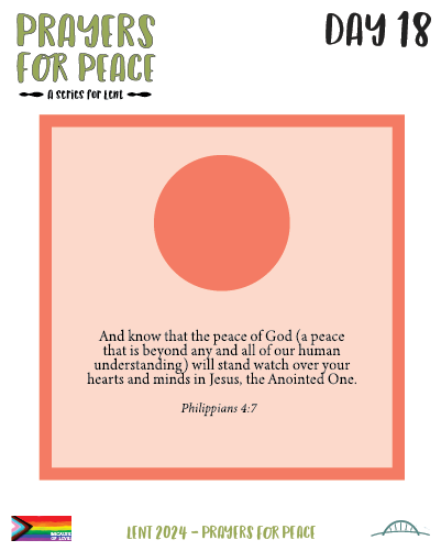 Philippians 4 verse 7 black text on a peace background