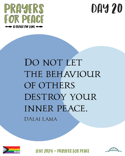 Do not let the behaviour of others destroy your inner peace. Dalai Lama