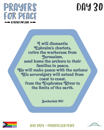 Zechariah 910 in blue text on a green background