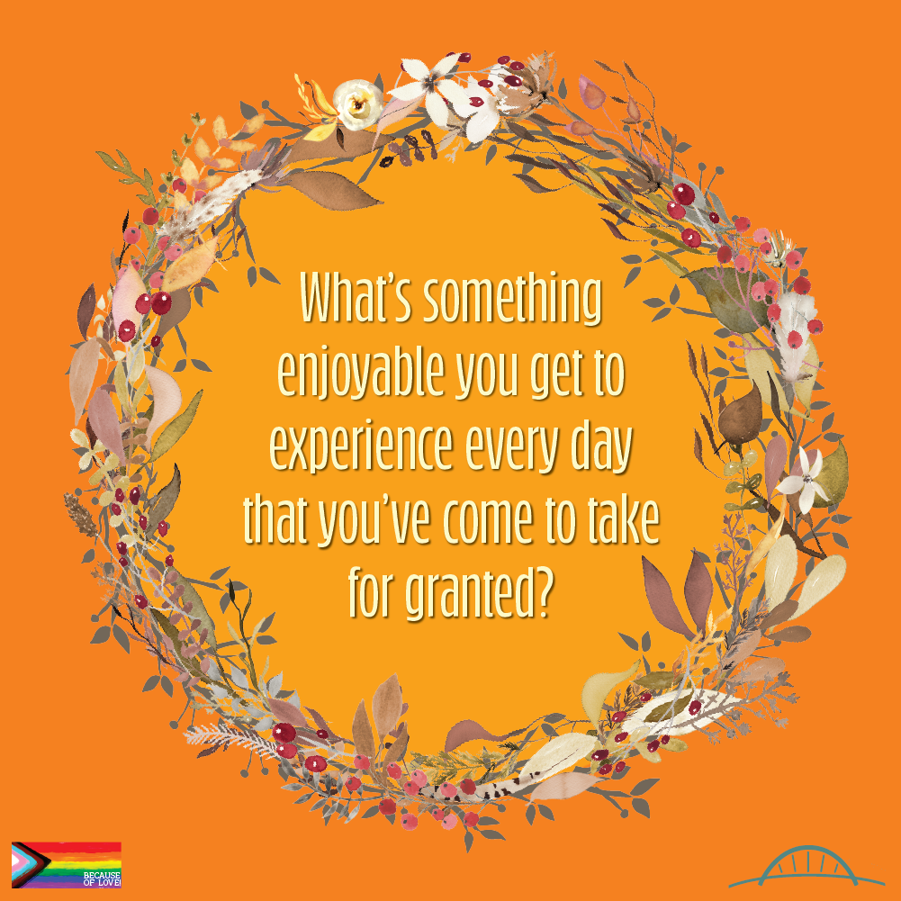 Two tone orange background with a fall wreath and a question as in the blog post