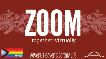 White words on a red background ZOOM together virtually